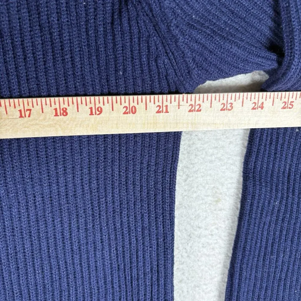 Vintage Haband Lions Den Sweater Mens XL Blue Ribbed Wool Blend Corduory Henley